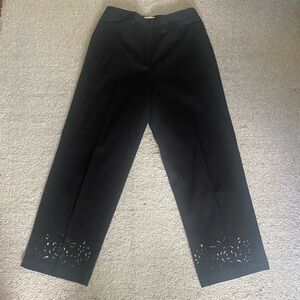 Floral Ankle Cutout ~Talbots~Size 10~Black ~ High Waisted ~ Stylish Attractive…